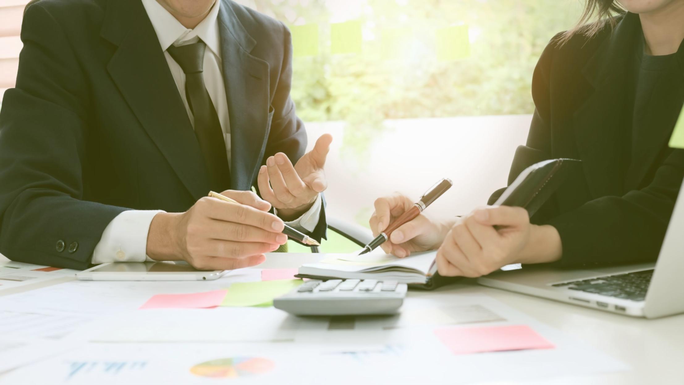 Financial analysis workspace with budget tracking tools